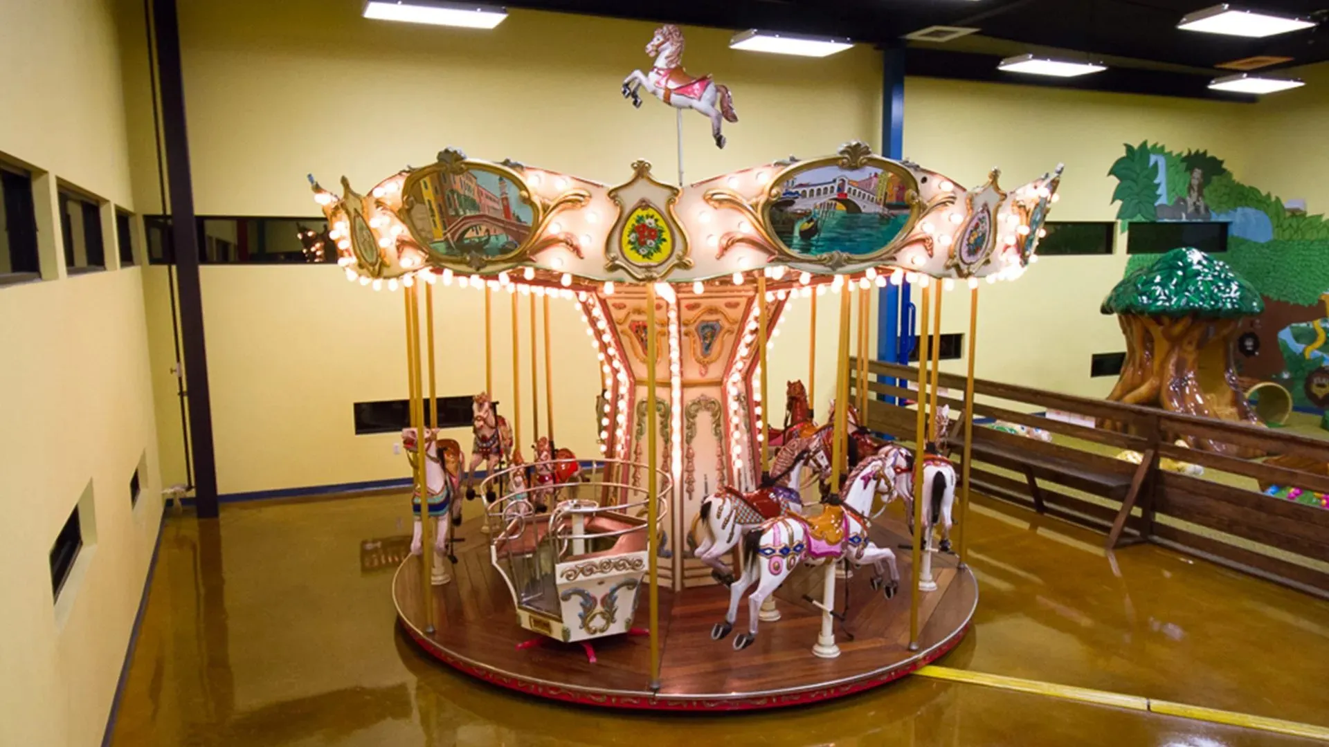 Carousel ride inside the Texas Kids Dental office